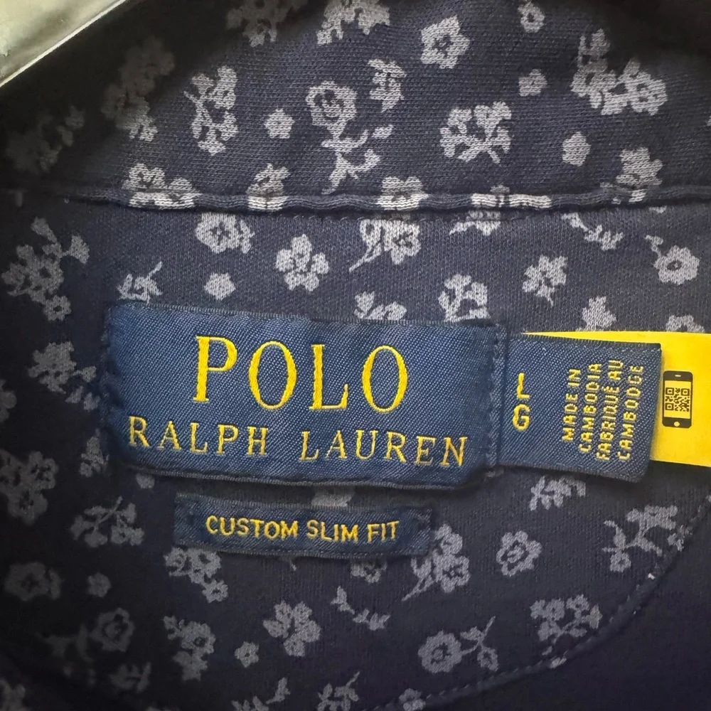Polo Ralph Lauren NWT Men's Blue Floral Polo Shirt Size L/G